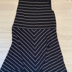 Charter Club Woman Plus 3X flare dress Navy White Stripe Chevron Midi Sleeveless